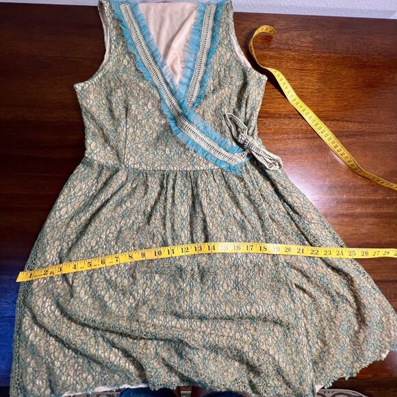 Coquette Victorian Sheer Whimsigoth Bow Ruffle Feminine Dress Cottage Medium - Picture 12 of 14